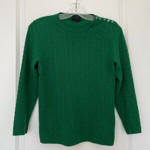 J.Crew 100% Cashmere Cable-knit Sweater - Green, Size S